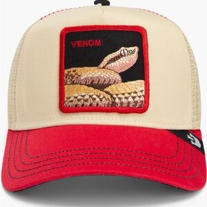 Goorin brothers Red and Cream VENOM Trucker hat. NWT Limited